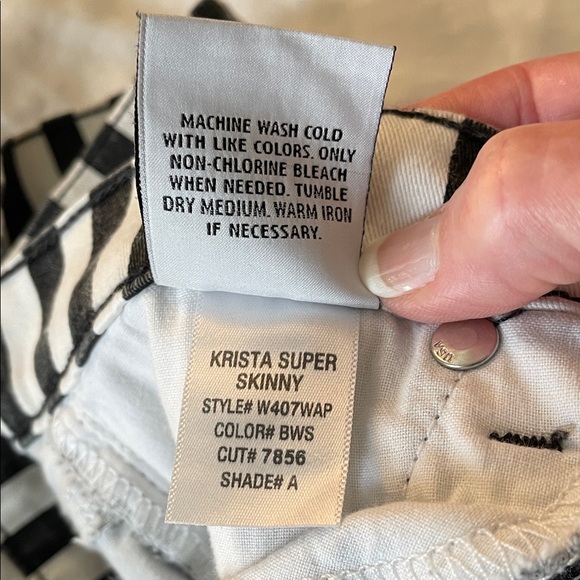 Hudson Jeans Black and White Striped Skinny Jeans - Picture 6 of 9